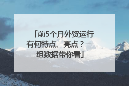 前5个月外贸运行有何特点、亮点？一组数据带你看