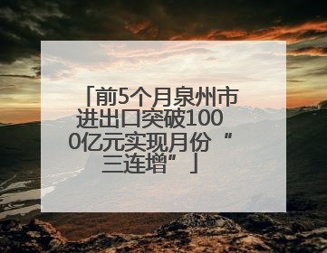 前5个月泉州市进出口突破1000亿元实现月份“三连增”
