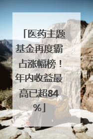 医药主题基金再度霸占涨幅榜！年内收益最高已超84%