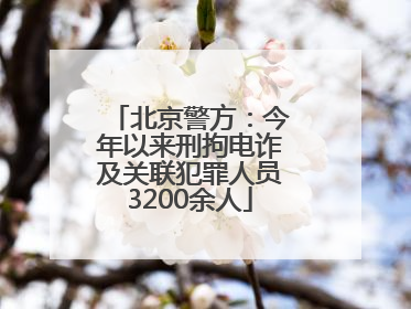 北京警方：今年以来刑拘电诈及关联犯罪人员3200余人
