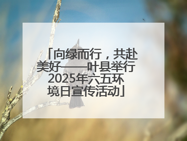 向绿而行，共赴美好——叶县举行2025年六五环境日宣传活动