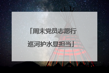 周末党员志愿行 巡河护水显担当