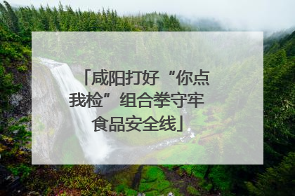 咸阳打好“你点我检”组合拳守牢食品安全线