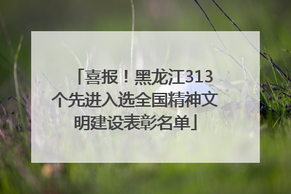 喜报！黑龙江313个先进入选全国精神文明建设表彰名单