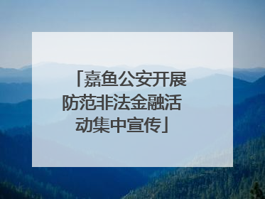 嘉鱼公安开展防范非法金融活动集中宣传