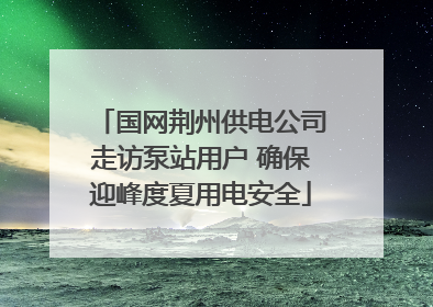 国网荆州供电公司走访泵站用户 确保迎峰度夏用电安全