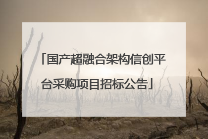 国产超融合架构信创平台采购项目招标公告