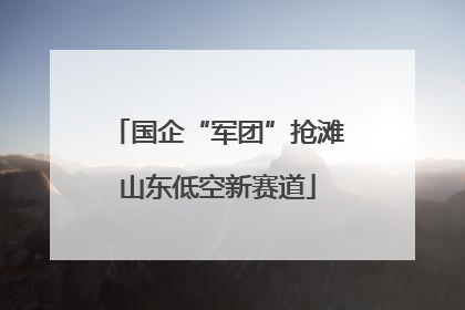 国企“军团”抢滩山东低空新赛道