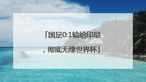 国足0:1输给印尼，彻底无缘世界杯