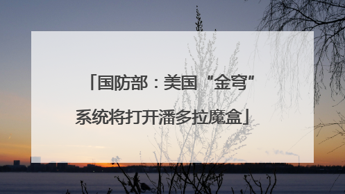 国防部：美国“金穹”系统将打开潘多拉魔盒