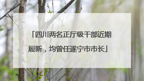 四川两名正厅级干部近期履新，均曾任遂宁市市长