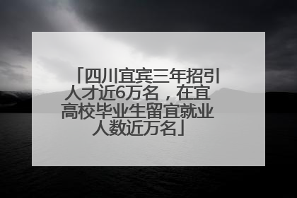 四川宜宾三年招引人才近6万名，在宜高校毕业生留宜就业人数近万名