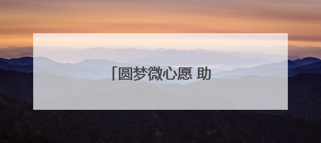 圆梦微心愿 助力孩子快乐成长