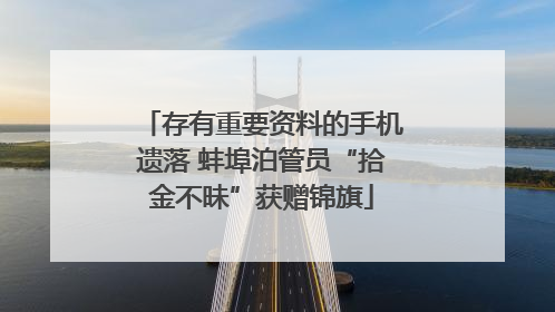 存有重要资料的手机遗落 蚌埠泊管员“拾金不昧”获赠锦旗