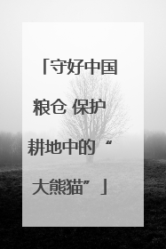 守好中国粮仓 保护耕地中的“大熊猫”