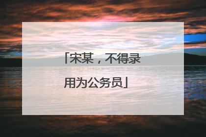 宋某，不得录用为公务员