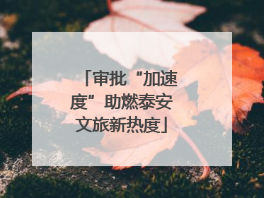 审批“加速度”助燃泰安文旅新热度