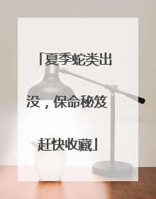 夏季蛇类出没，保命秘笈赶快收藏