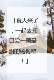 夏天来了，一起去托口尝一颗最甜的杨梅吧！