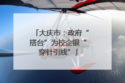 大庆市：政府“搭台”为校企银“穿针引线”