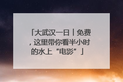 大武汉一日︱免费，这里带你看半小时的水上“电影”