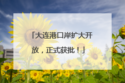 大连港口岸扩大开放，正式获批！