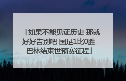 如果不能见证历史 那就好好告别吧 国足1比0胜巴林结束世预赛征程