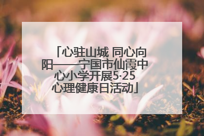 心驻山城 同心向阳——宁国市仙霞中心小学开展5·25心理健康日活动