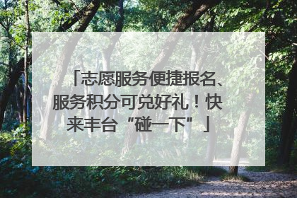 志愿服务便捷报名、服务积分可兑好礼！快来丰台“碰一下”