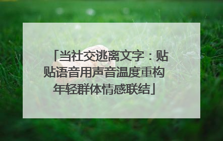 当社交逃离文字：贴贴语音用声音温度重构年轻群体情感联结