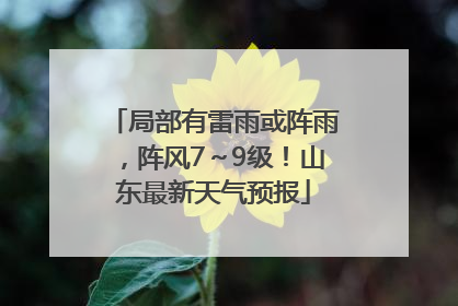 局部有雷雨或阵雨，阵风7～9级！山东最新天气预报