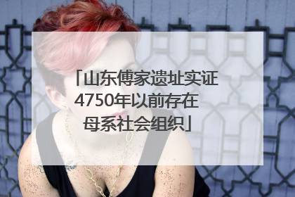 山东傅家遗址实证4750年以前存在母系社会组织