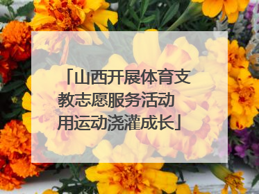 山西开展体育支教志愿服务活动 用运动浇灌成长