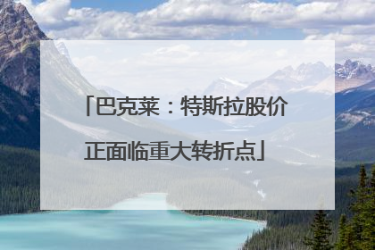 巴克莱：特斯拉股价正面临重大转折点