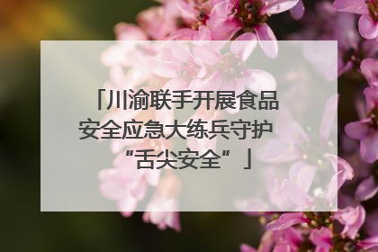 川渝联手开展食品安全应急大练兵守护“舌尖安全”