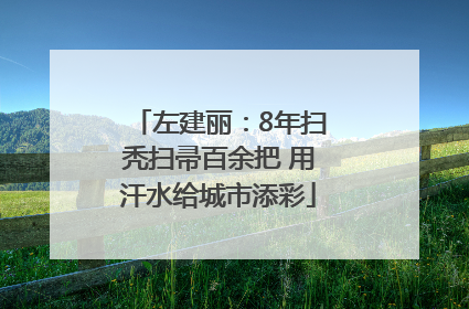 左建丽：8年扫秃扫帚百余把 用汗水给城市添彩
