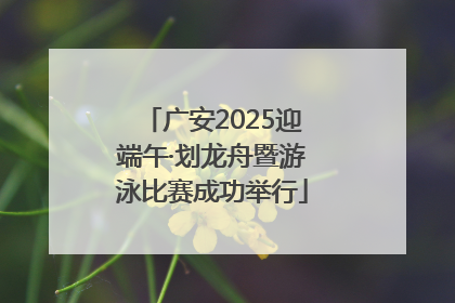 广安2025迎端午·划龙舟暨游泳比赛成功举行