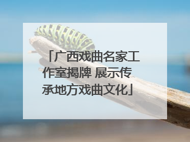 广西戏曲名家工作室揭牌 展示传承地方戏曲文化