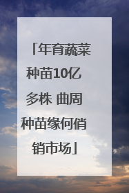 年育蔬菜种苗10亿多株 曲周种苗缘何俏销市场