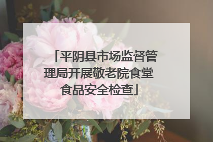 平阴县市场监督管理局开展敬老院食堂食品安全检查