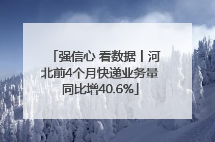强信心 看数据丨河北前4个月快递业务量同比增40.6%