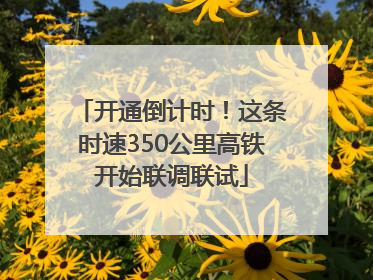 开通倒计时！这条时速350公里高铁开始联调联试