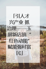 引人才 兴产业 抓治理——玉屏新店镇“红色动能”赋能强村富民