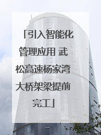 引入智能化管理应用 武松高速杨家湾大桥架梁提前完工
