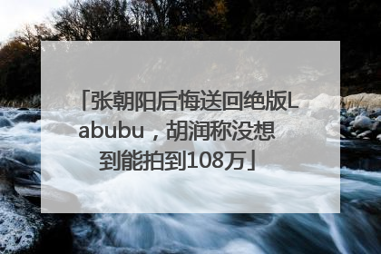 张朝阳后悔送回绝版Labubu，胡润称没想到能拍到108万