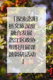 探索洛阳桥文旅深度融合发展 洛江区政协组织开展课题调研活动