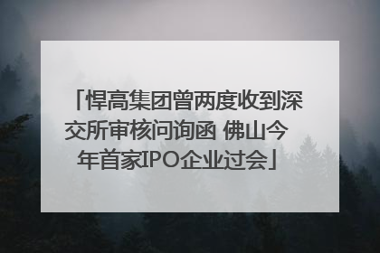 悍高集团曾两度收到深交所审核问询函 佛山今年首家IPO企业过会