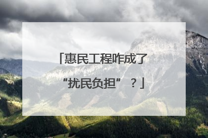 惠民工程咋成了“扰民负担”？