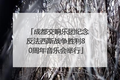 成都交响乐团纪念反法西斯战争胜利80周年音乐会举行