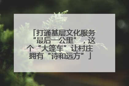 打通基层文化服务“最后一公里”，这个“大篷车”让村庄拥有“诗和远方”